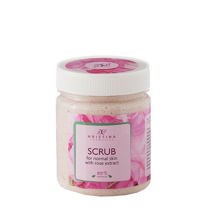 ПИЛИНГ ЗА ЛИЦЕ С ЕКСТРАКТ ОТ РОЗА ЗА НОРМАЛНА КОЖА 200 мл. / HRISTINA COSMETICS SCRUB FOR NORMAL SKIN WITH ROSE EXTRACT