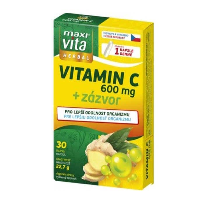 МАКСИ ВИТА ВИТАМИН C+ДЖИНДЖИФИЛ капсули 30 броя / MAXI VITA VITAMIN C + GINGER