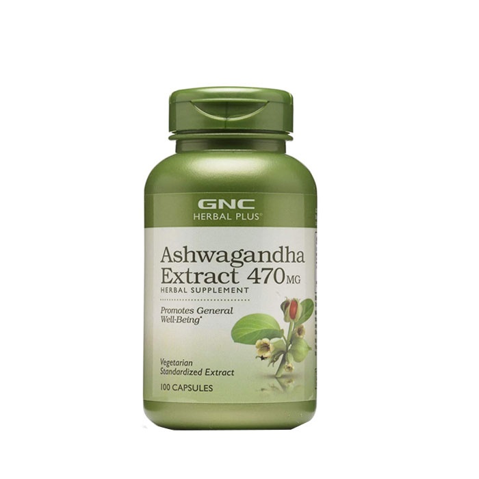 АШВАГАНДА ЕКСТРАКТ капсули 470 мг. 100 броя / GNC ASHWAGANDHA EXTRACT
