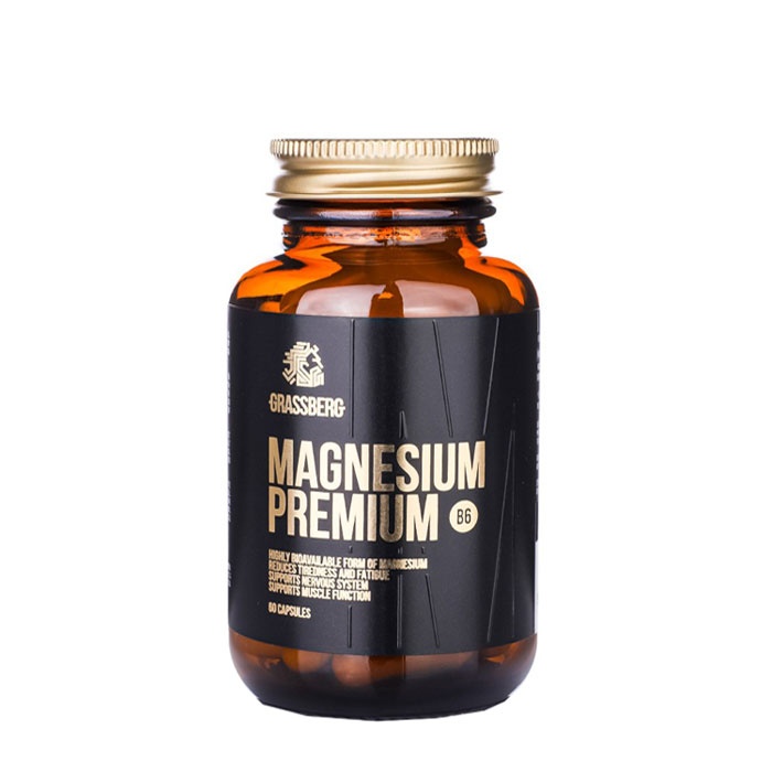 ГРАСБЕРГ МАГНЕЗИЙ ПРЕМИУМ + ВИТАМИН B6 капсули 60 броя / GRASSBERG MAGNESIUM PREMIUM B6