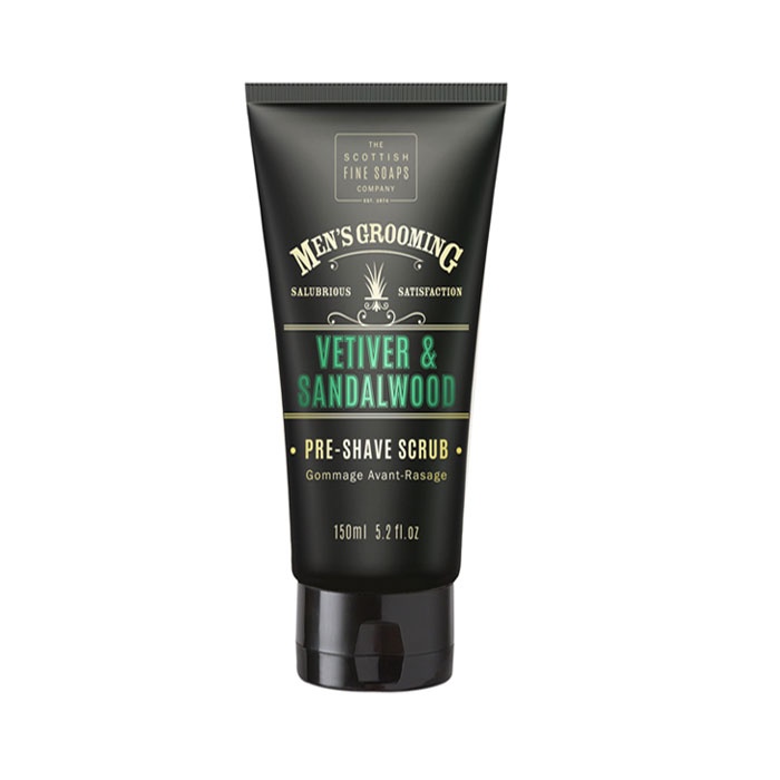 СКРАБ ПРЕДИ БРЪСНЕНЕ С ВЕТИВЕР И САНДАЛОВО ДЪРВО 150 мл. / SCOTTISH FINE SOAPS VETIVER &amp; SANDALWOOD PRE-SHAVE SCRUB