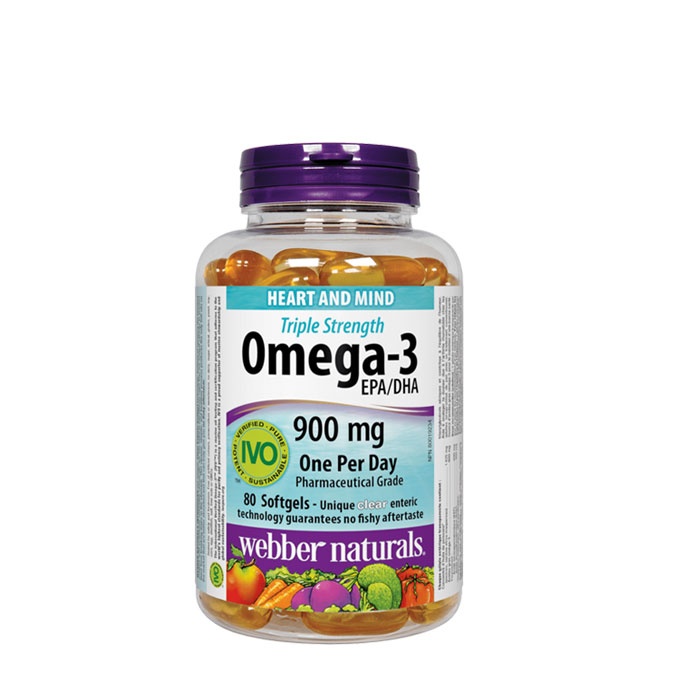 ОМЕГА 3 ТРИПЪЛ СТРЕНТ капсули 900 мг 80 броя / WEBBER NATURALS OMEGA 3 TRIPLE STRENGTH