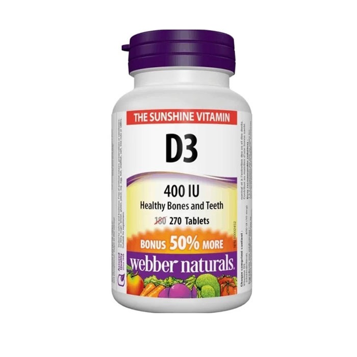 ВИТАМИН D3 таблетки 400 IU 270 броя / WEBBER NATURALS VITAMIN D3