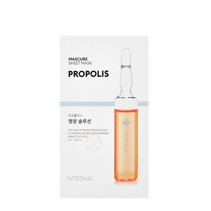 ПОДХРАНВАЩА ТЕКСТИЛНА МАСКА ЗА ЛИЦЕ С ПРОПОЛИС 28 мл. / MISSHA MASCURE NUTRITION SOLUTION SHEET MASK PROPOLIS