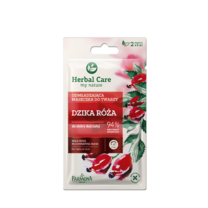 ФАРМОНА ПОДМЛАДЯВАЩА МАСКА ЗА ЛИЦЕ ДИВА РОЗА 5 мл. 2 броя / FARMONA HERBAL CARE WILD ROSE REJUVENATING MASK