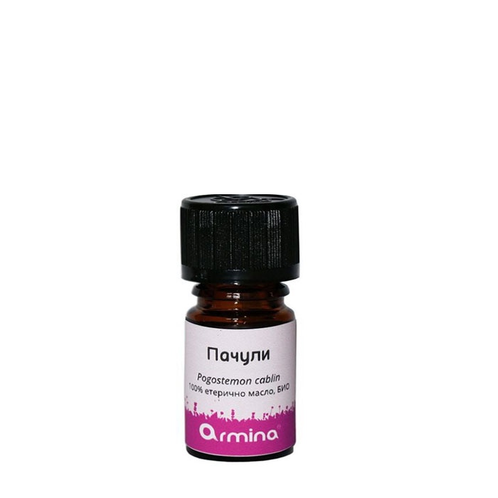 АРМИНА БИО ЕТЕРИЧНО МАСЛО ОТ ПАЧУЛИ 5 мл. / ARMINA BIO ESSENTIAL POGOSTEMON CABLIN OIL