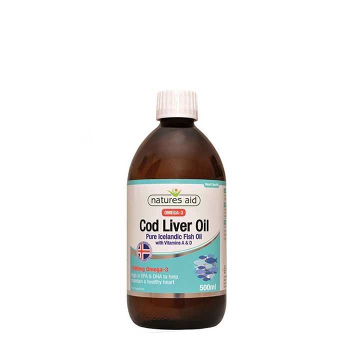 МАСЛО ОТ ЧЕРЕН ДРОБ НА ТРЕСКА 500 мл. / NATURES AID COD LIVER OIL