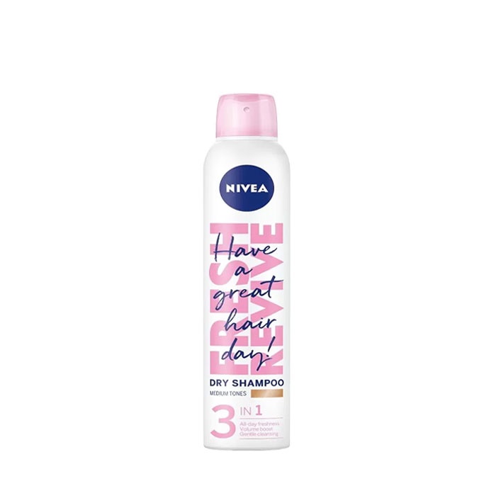 НИВЕА СУХ ШАМПОАН 3 В 1 СРЕДЕН ТОН 200 мл. / NIVEA DRY SHAMPOO 3 IN 1 MEDIUM TONES