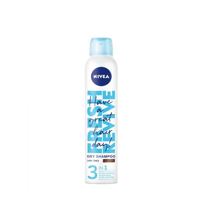 НИВЕА СУХ ШАМПОАН 3 В 1 ТЪМЕН ТОН 200 мл. / NIVEA DRY SHAMPO DARK TONES