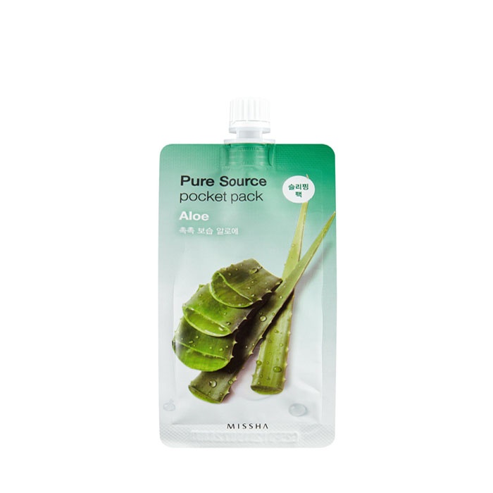 НОЩНА ХИДРАТИРАЩА МАСКА С АЛОЕ ВЕРА 10 мл. / MISSHA PURE SOURCE POCKET PACK ALOE