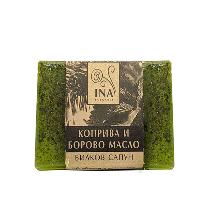 БИЛКОВ САПУН КОПРИВА И БОРОВО МАСЛО ИНА ЕСЕНШЪЛС 105 гр. / INA ESSENTIALS HERBAL SOAP NETTLE AND PINE OIL