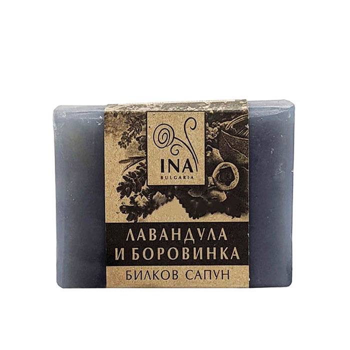 БИЛКОВ САПУН ЛАВАНДУЛА И БОРОВИНКА ИНА ЕСЕНШЪЛС 105 гр. / INA ESSENTIALS HERBAL SOAP LAVANDER AND BLUEBERRY
