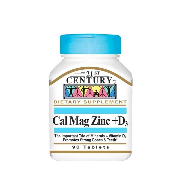КАЛЦИЙ, МАГНЕЗИЙ, ЦИНК И ВИТАМИН Д3 таблетки 90 броя / 21ST CENTURY CAL, MAG, ZINC AND VITAMIN D3