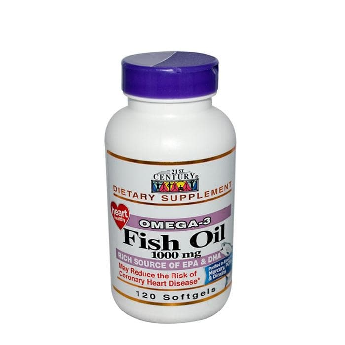 ОМЕГА - 3 ОТ РИБЕНО МАСЛО капсули 1000 мг. 120 броя / 21ST CENTURY OMEGA - 3 FISH OIL