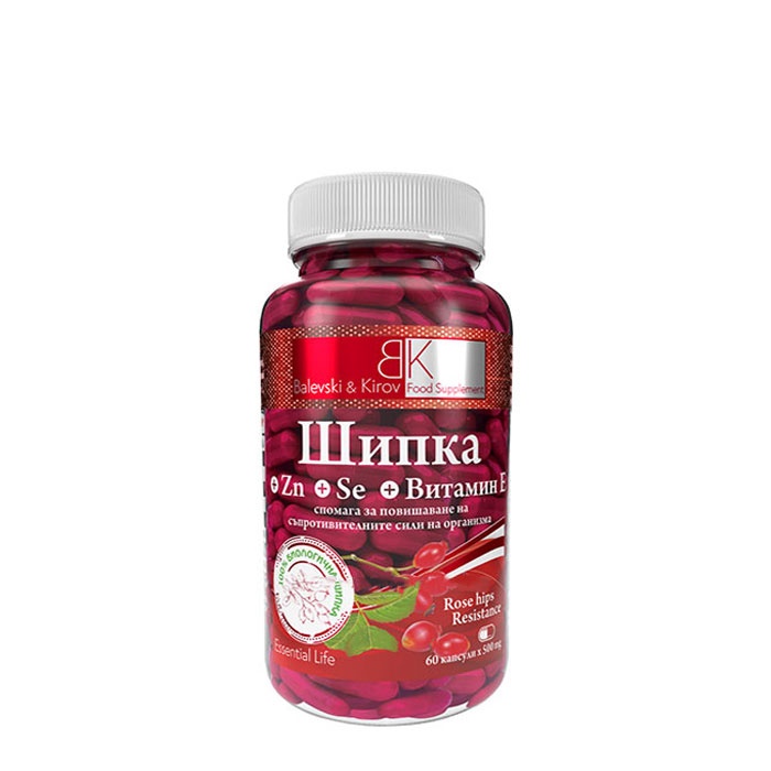 ШИПКА, ЦИНК, СЕЛЕН И ВИТАМИН E БАЛЕВСКИ И КИРОВ капсули 60 броя / BALEVSKI &amp; KIROV ROSE HIPS, ZINC, SELENIUM AND VITAMIN E