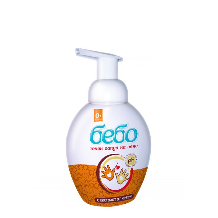ТЕЧЕН САПУН С ЕКСТРАКТ ОТ НЕВЕН БЕБО 300 мл. / BEBO LIQUID SOAP FOAM WITH CALENDULA