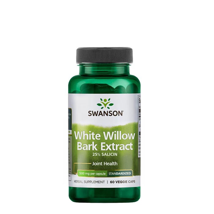 СУОНСЪН ЕКСТРАКТ ОТ КОРА НА БЯЛА ВЪРБА капсули 500 мг 60 броя / SWANSON MAXIMUM STRENGTH WHITE WILLOW BARK EXTRACT