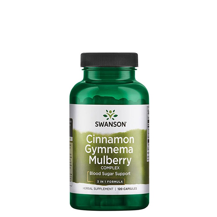 СУОНСЪН КАНЕЛА, ГИМНЕМА И ЧЕРНИЦА капсули 120 броя / SWANSON CINNAMON, GYMNEMA AND MULBERRY COMPLEX