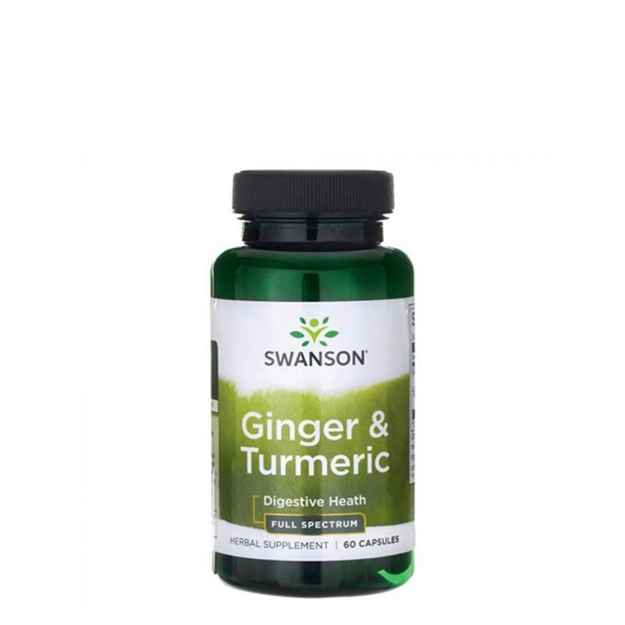 СУОНСЪН КУРКУМА+ДЖИНДЖИФИЛ капсули 60 броя / SWANSON GINGER &amp; TURMERIC