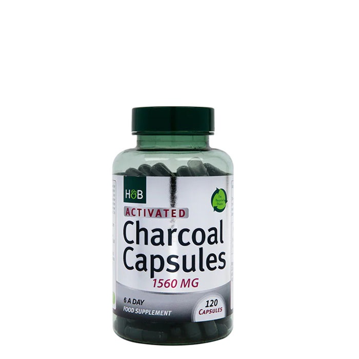 АКТИВЕН ВЪГЛЕН капсули 120 броя / HOLLAND &amp; BARRETT ACTIVATED CHARCOAL