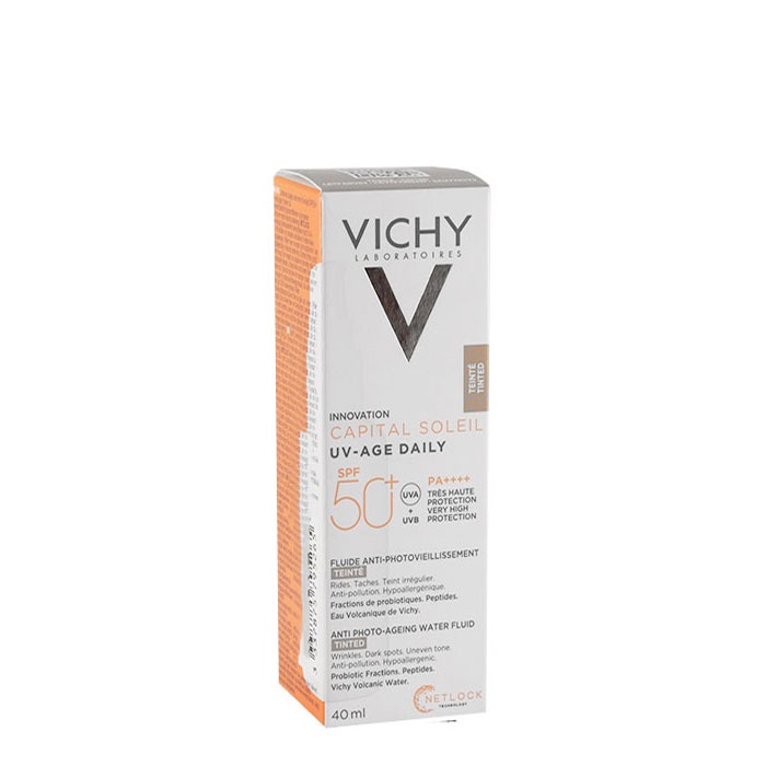 ВИШИ-CAPITAL SOLEIL SPF 50+ ТОНИРАН ФЛУИД ПРОТИВ ПРОЯВА НА ПРИЗНАЦИ НА ФОТОСТАРЕЕНЕ 40 мл. / VICHY CAPITAL WATER FLUID