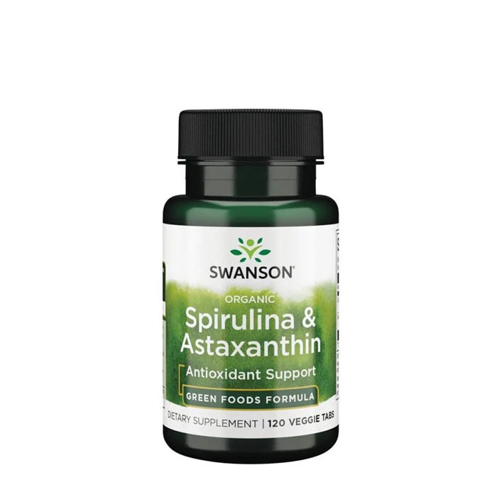 СУОНСЪН СПИРУЛИНА И АСТАКСАНТИН таблетки 120 броя / SWANSON ORGANIC SPIRULINA AND ASTAXANTHIN