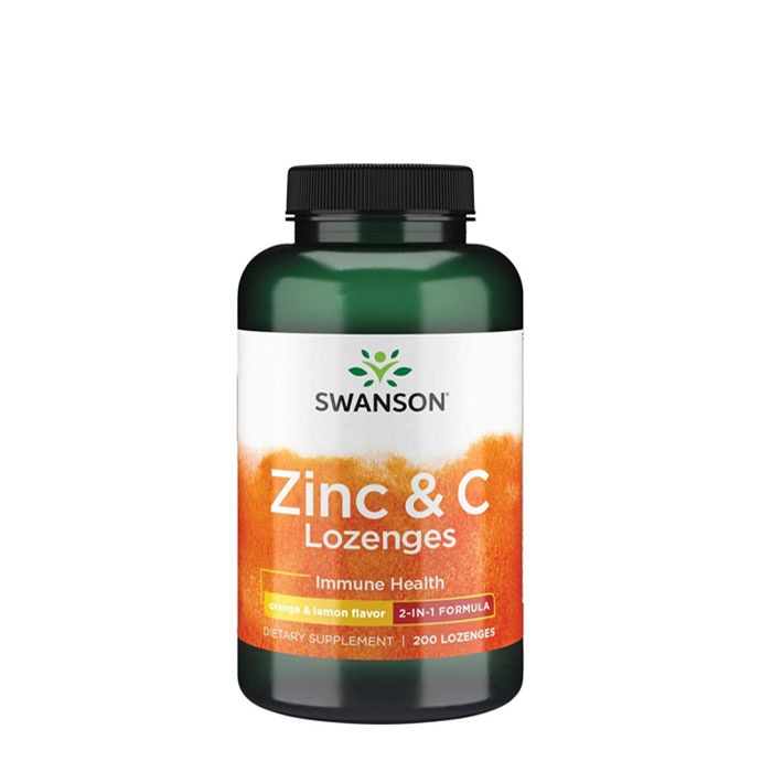 СУОНСЪН ЦИНК + ВИТАМИН C подсладени таблетки 200 броя / SWANSON ZINC &amp; VITAMIN C LOZENGES