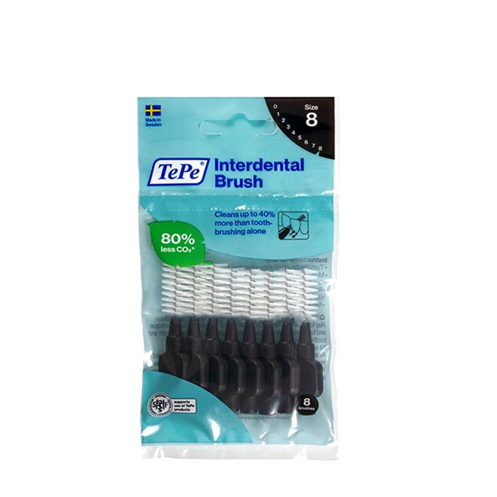 ТЕПЕ ИНТЕРДЕНТАЛНА ЧЕТКА ЗА ЗЪБИ ЧЕРНА 1,5 м. 8 броя / TEPE INTERDENTAL BRUSH SIZE 8 BLACK