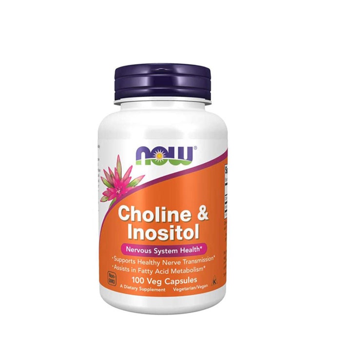 НАУ ФУДС ХОЛИН И ИНОЗИТОЛ капсули 500 мг. 100 броя / NOW FOODS CHOLINE ...