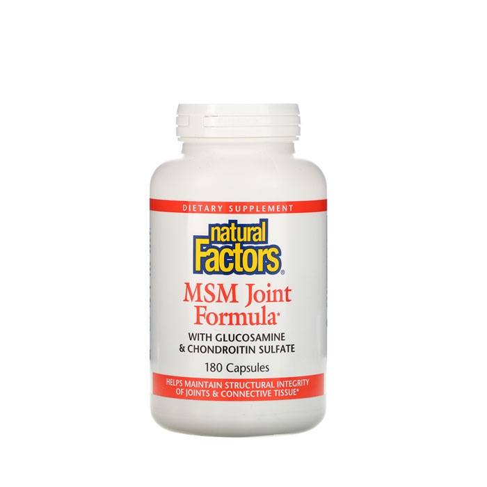 НАТУРАЛ ФАКТОРС МСМ ФОРМУЛА ЗА СТАВИ капсули 180 броя / NATURAL FACTORS MSM JOINT FORMULA WITH GLUCOSAMINE AND CHONDROITIN