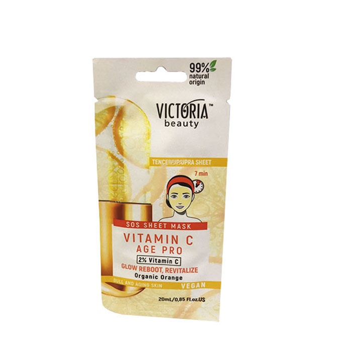 SOS ЛИСТ МАСКА ЗА ЛИЦЕ С ВИТАМИН C 20 мл. / VICTORIA BEAUTY SOS SHEET MASK VITAMIN C AGE PRO 0775004