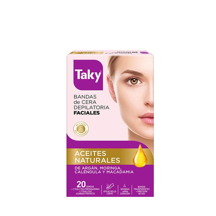НАТУРАЛ ОЙЛС ДЕПИЛИРАЩИ ЛЕНТИ ЗА ЛИЦЕ С МАСЛА 20 броя / TAKY NATURAL OILS DEPILATING TAPE FACE