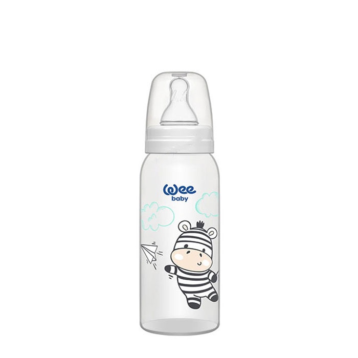 УИ БЕЙБИ КЛАСИК ПОЛИПРОПИЛЕНОВО ШИШЕ С БИБЕРОН 250 мл. 0 - 6 месеца / WEE BABY CLASSIC PP FEEDING BOTTLE 0-6
