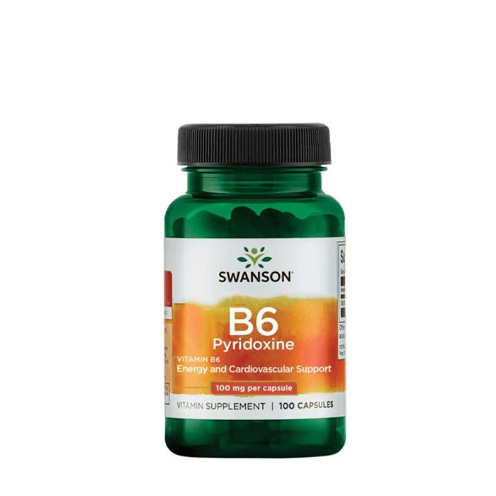 СУОНСЪН ВИТАМИН B6 ПИРИДОКСИН капсули 100 броя / SWANSON PYRIDOXINE B6