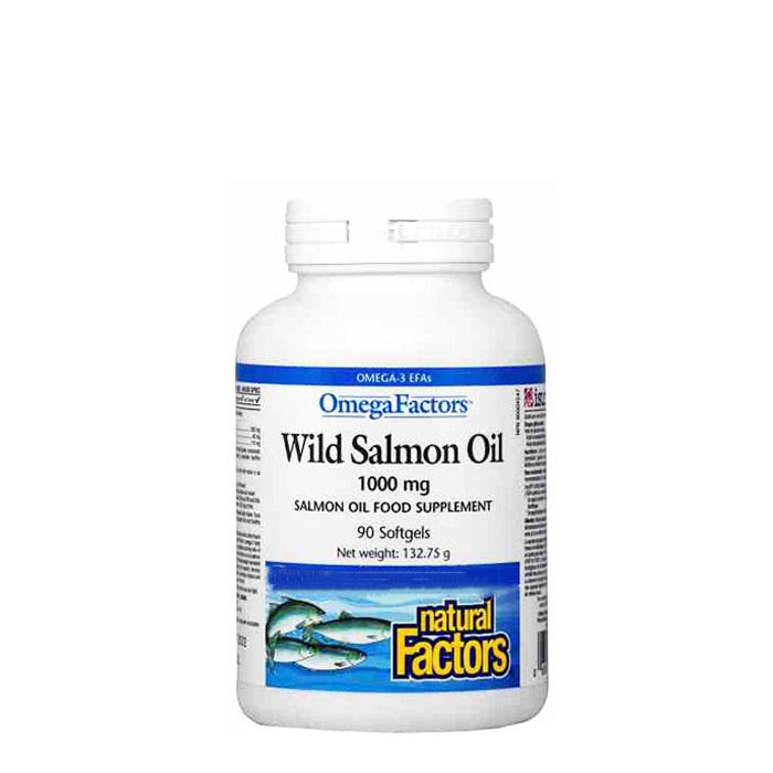 НАТУРАЛ ФАКТОРС ДИВА ТИХООКЕАНСКА СЬОМГА капсули 90 броя / NATURAL FACTORS WILD SALMON OIL