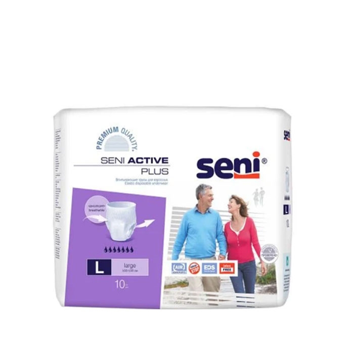 АБСОРБИРАЩИ ГАЩИ ЗА ВЪЗРАСТНИ СЕНИ АКТИВ ПЛЮС размер L 10 броя / SENI