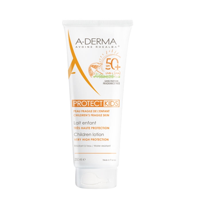 А-ДЕРМА ПРОТЕКТ СЛЪНЗЕЗАЩИТНО МЛЯКО ЗА ДЕЦА SPF 50+ 250 мл. / A-DERMA PROTECT KIDS CHILDREN SUNSCREEN LOTION SPF 50+