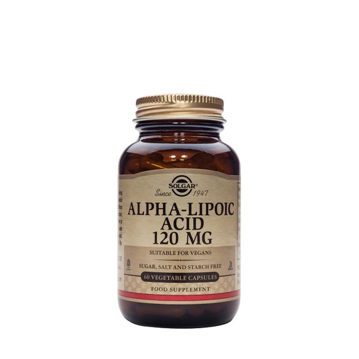 СОЛГАР АЛФА ЛИПОЕВА КИСЕЛИНА капсули 120 мг. 60 броя / SOLGAR ALPHA LIPOIC ACID