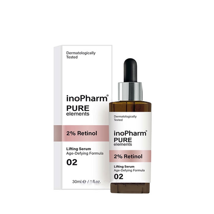 ИНОФАРМ ПЮР ЕЛЕМЕНТС СЕРУМ ЗА ЛИЦЕ С 2% РЕТИНОЛ 30 мл / INOPHARM PURE ELEMENTS 2% RETINOL LIFTING SERUM