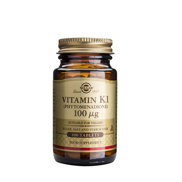 СОЛГАР ВИТАМИН K1 таблетки 100 мкг. 100 броя / SOLGAR VITAMIN K1