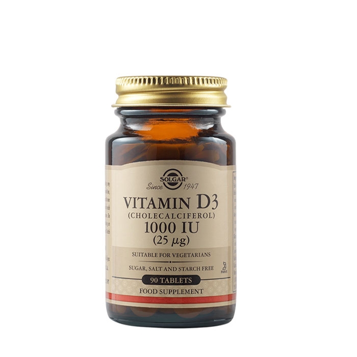 СОЛГАР ВИТАМИН D3 таблетки 1000 IU 90 броя / SOLGAR VITAMIN D3