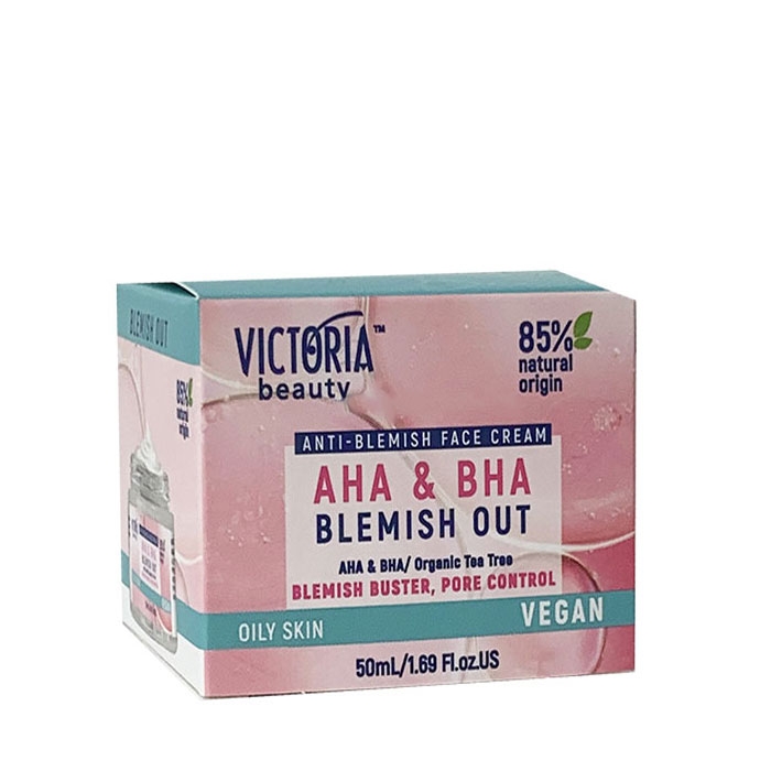 КРЕМ ЗА ЛИЦЕ ПРОТИВ НЕСЪВЪРШЕНСТВА С AHA И BHA 50 мл. / VICTORIA BEAUTY ANTI-BLEMISH FACE CREAM WITH AHA &amp; BHA