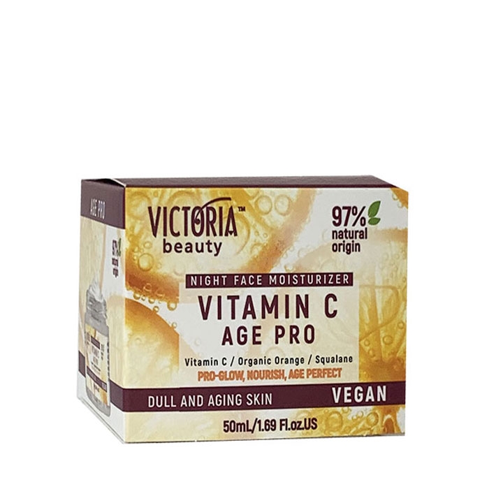 НОЩЕН КРЕМ ЗА ЛИЦЕ ЕЙДЖ ПРО С ВИТАМИН С И СКВАЛАН 50 мл. / VICTORIA BEAUTY AGE PRO VITAMIN NIGHT FACE MOISTURIZER WITH SQUALENE
