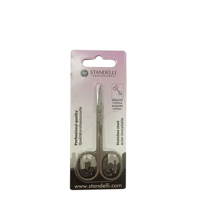 НОЖИЦА ЗА КОЖИЧКИ SILVER MAT SB - M - 414 / STANDELLI PROFESSIONAL MANICURE SCISSORS WITH CURVED TIPS SILVER MAT
