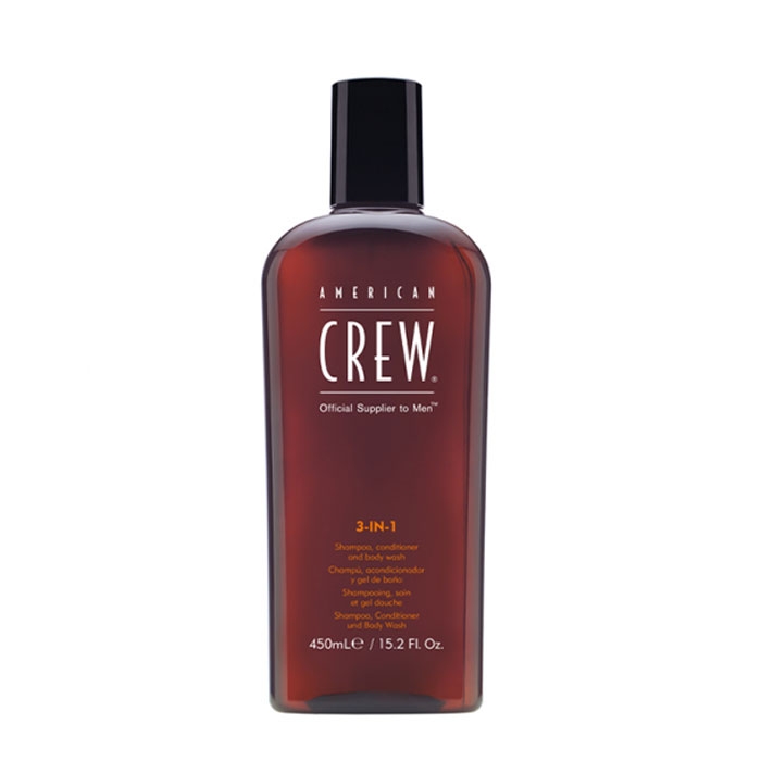 ШАМПОАН, БАЛСАМ И ДУШ ГЕЛ 3 В 1 АМЕРИКАН КРЮ 450 мл. / AMERICAN CREW 3 IN 1 SHAMPOO, CONDITIONER AND BODY WASH
