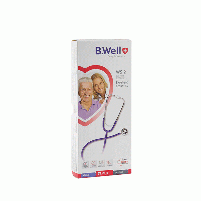 ПРОФЕСИОНАЛЕН СТЕТОСКОП С ДВУСТРАНЕН ГРЪДЕН НАКРАЙНИК B.WELL WS - 2 / PROFESSIONAL STETHOSCOPE WITH DOUBLE SIDED CHEST B.WELL WS - 2