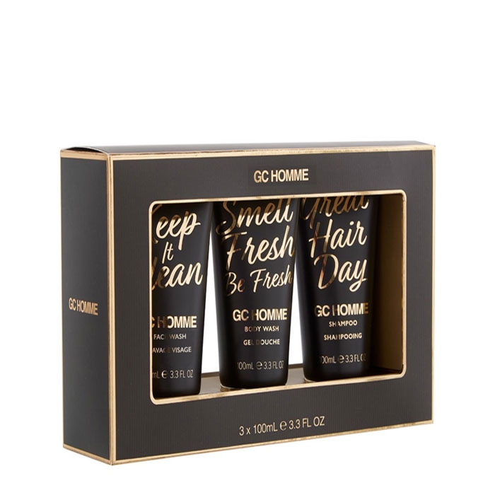 ГРЕЙС КОЛ КОМПЛЕКТ ЗА МЪЖЕ КЛАСИК ГЕЛ ЗА ЛИЦЕ + ШАМПОАН + ДУШ ГЕЛ / GRACE COLE HOMME SET FACIAL GEL + SHAMPOO + SHOWER GEL
