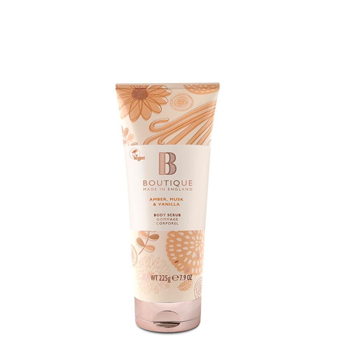 ГРЕЙС КОЛ БУТИК СКРАБ ЗА ТЯЛО АМБЪР, МУСКУС И ВАНИЛИЯ 225 гр. / GRACE COLE BOUTIQUE BODY SCRUB AMBER, MUSK &amp; VANILLA