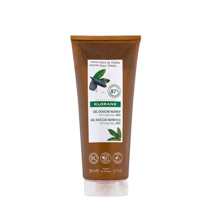 КЛОРАН ПОДХРАНВАЩ ДУШ ГЕЛ С КУПУАСУ И БОБ ТОНКА 200 мл. / KLORANE NOURISHING SHOWER GEL WITH KUPUASU AND TONKA BEAN