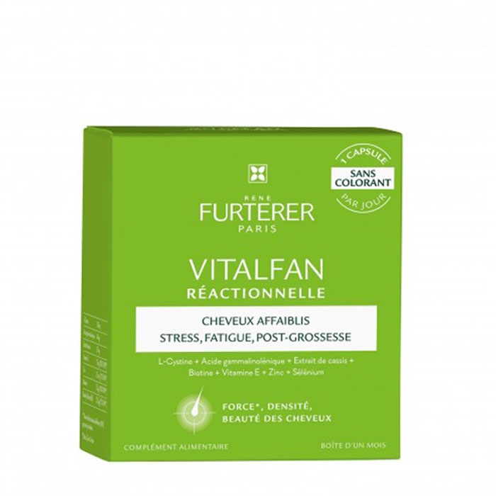 РЕНЕ ФЮРТЕРЕР ВИТАЛФАН ПРИ РЕАКЦИОНЕН КОСОПАД капсули 30 броя / RENE FURTERER NUTRITIONAL SUPPLEMENT AGAINST REACTIONAL HAIR LOSS